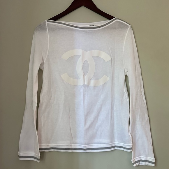 CHANEL | Vintage Chanel Sportline 06C Big Logo Long Sleeve | EU 40 - Picture 1 of 15